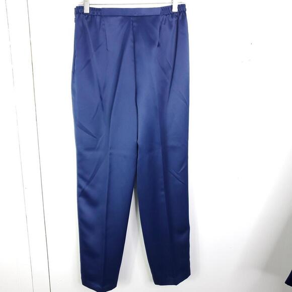 Talbots Suit Womens 8 Petite Satin Blazer Pants Set Silky Mature Studded Buttons - Picture 14 of 14